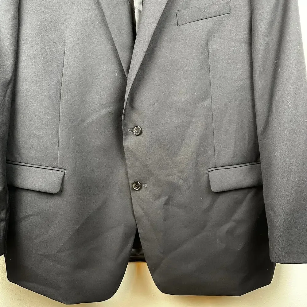 Lauren Ralph Lauren Men's Blazer Sport Coat Jacket Wool 2 Button Black 46L Long